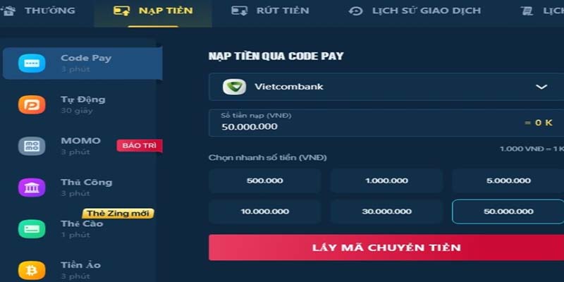 Kiểm tra tất cả các thông tin giao dịch trước khi nạp tiền
